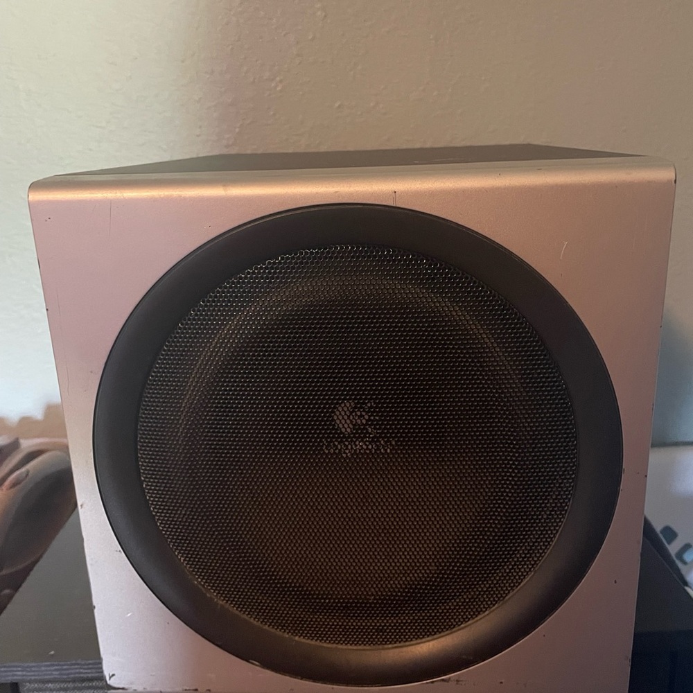 Logitech Silver and Black Speaker